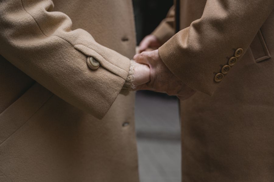 Abrigo de lana beige